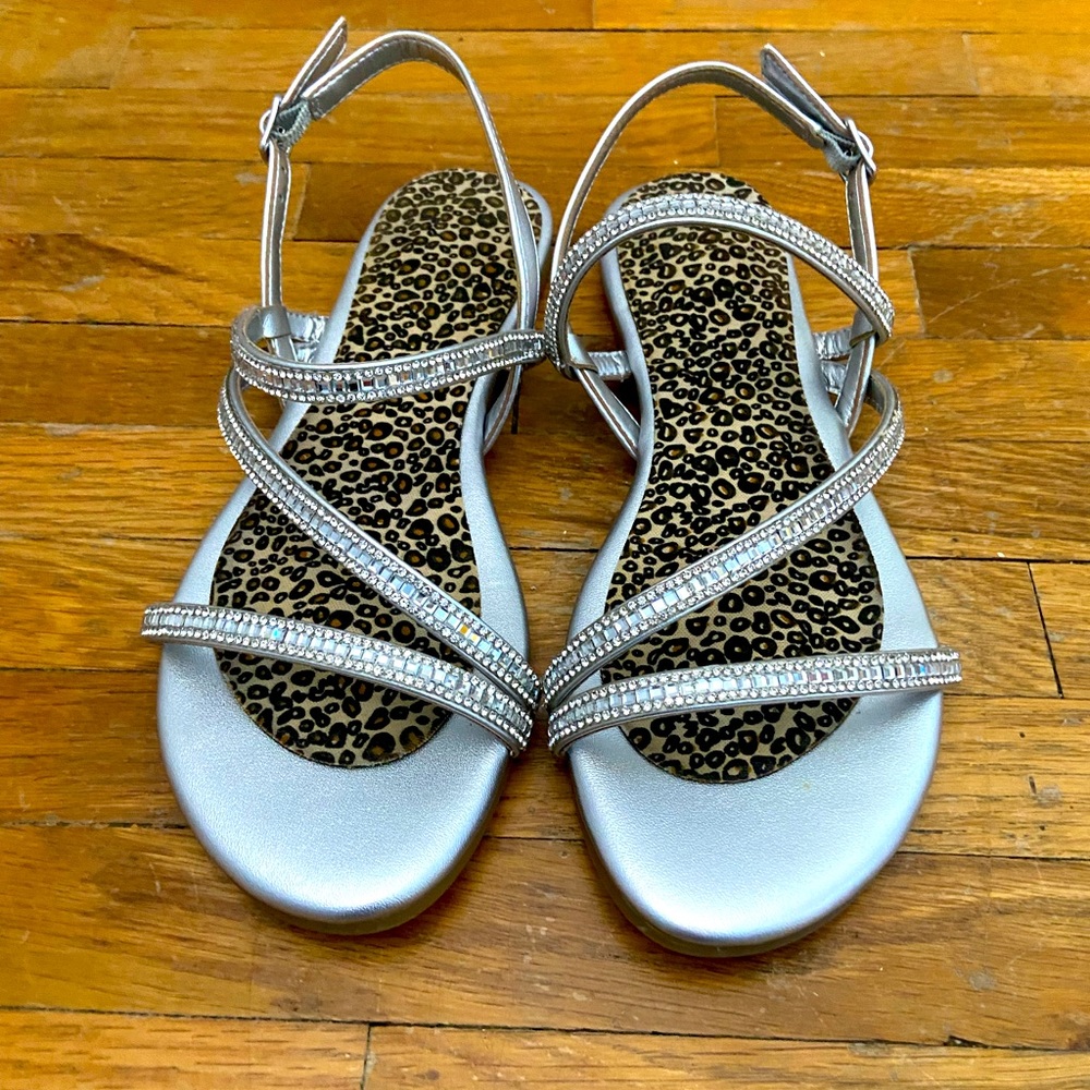 Call It Spring Silver-Rhinestone sandals